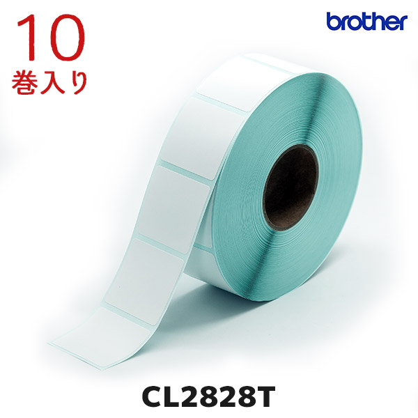 CL2828T 10巻セット ブラザー brother 熱転写ラベルプリンター用 プレカット紙ラベルロール紙 Amazon偽造防止ラベル対応サイズ Transparency トランスペアレンシー