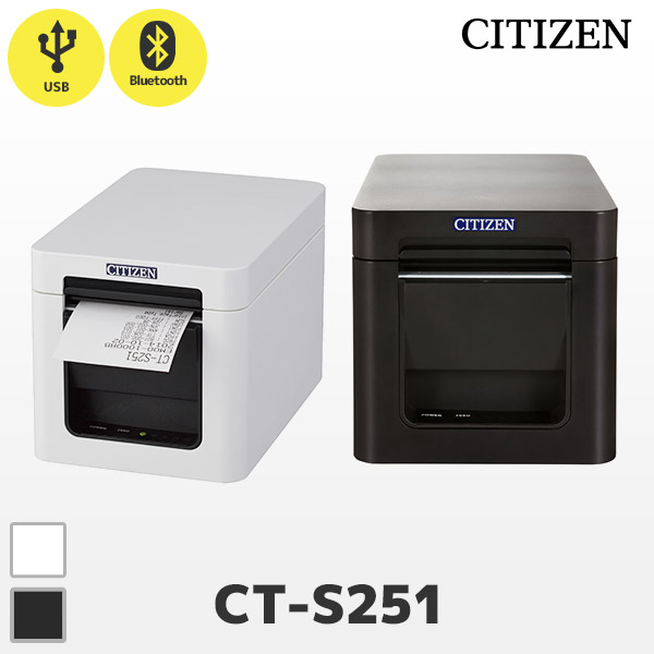 CT-S251BTJ Bluetoothモデル | シチズンシステムズ 感熱レシートプリンター | 58mm幅用紙対応 サーマルプリンター Bluetooth・USB対応 CITIZEN