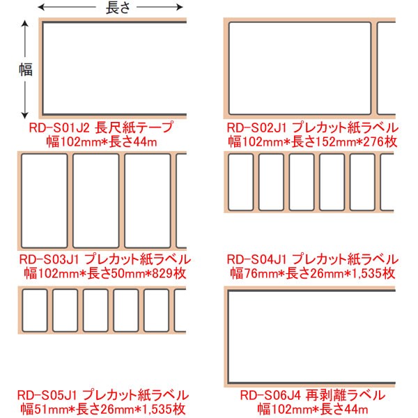 今だけ限定15%OFFクーポン発行中 まとめ ブラザー RDロール プレカット紙ラベル ラベルサイズ102×50mm 207枚 ロール RD-M06J1  1パック 3ロール 21