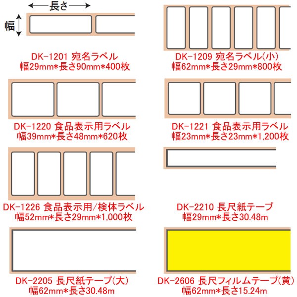 物品 ラベル 62mm x 29mm DK-1209 800枚 巻 ラベルプリンター