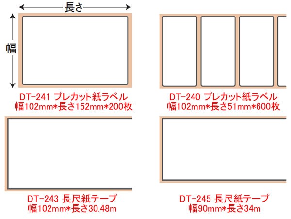 安い超歓迎】 DT-245 QL-1050TypeA 専用 長尺紙テープ(感熱紙) ベスト電器PayPayモール店 通販 PayPayモール 